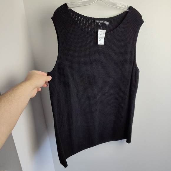 NWT Lafayette 148 Sleeveless Sweater Black Pullover textured vest new plus 3X - Picture 5 of 13